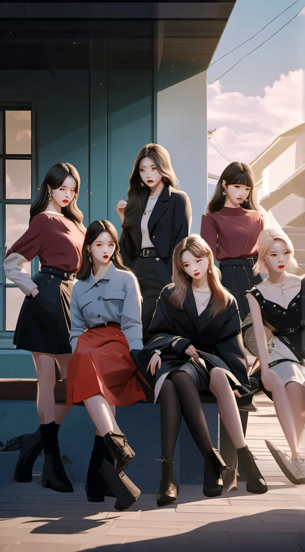 ai character: TWICE sleepover background