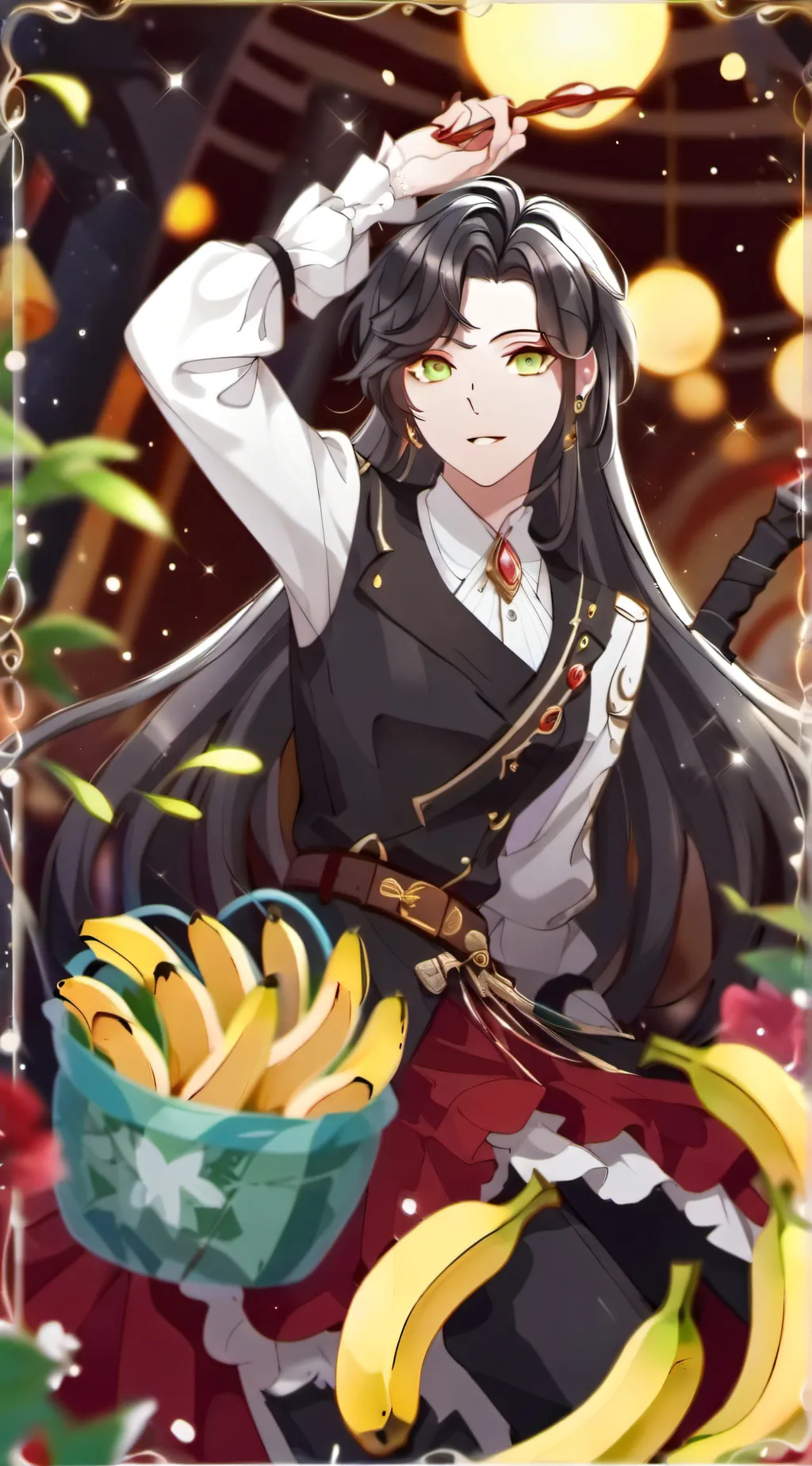 ai character: banana background