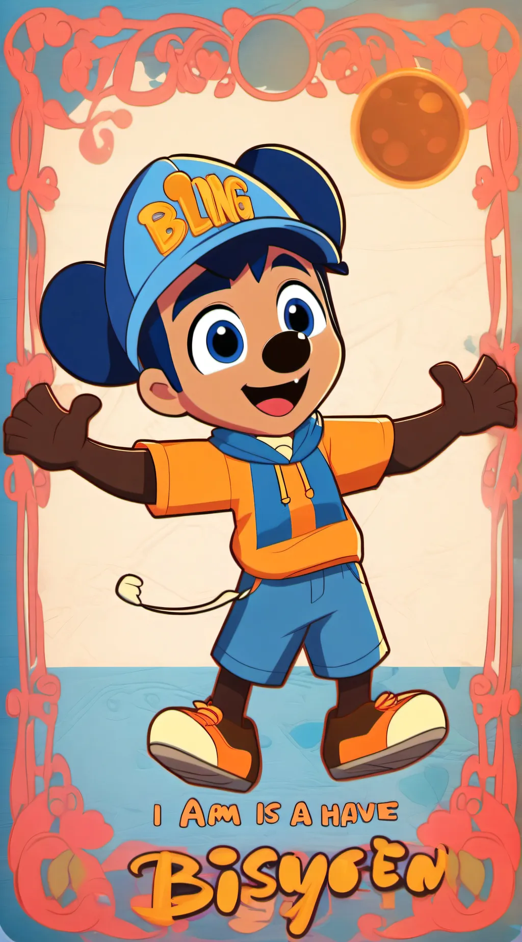 ai character: Blue  background