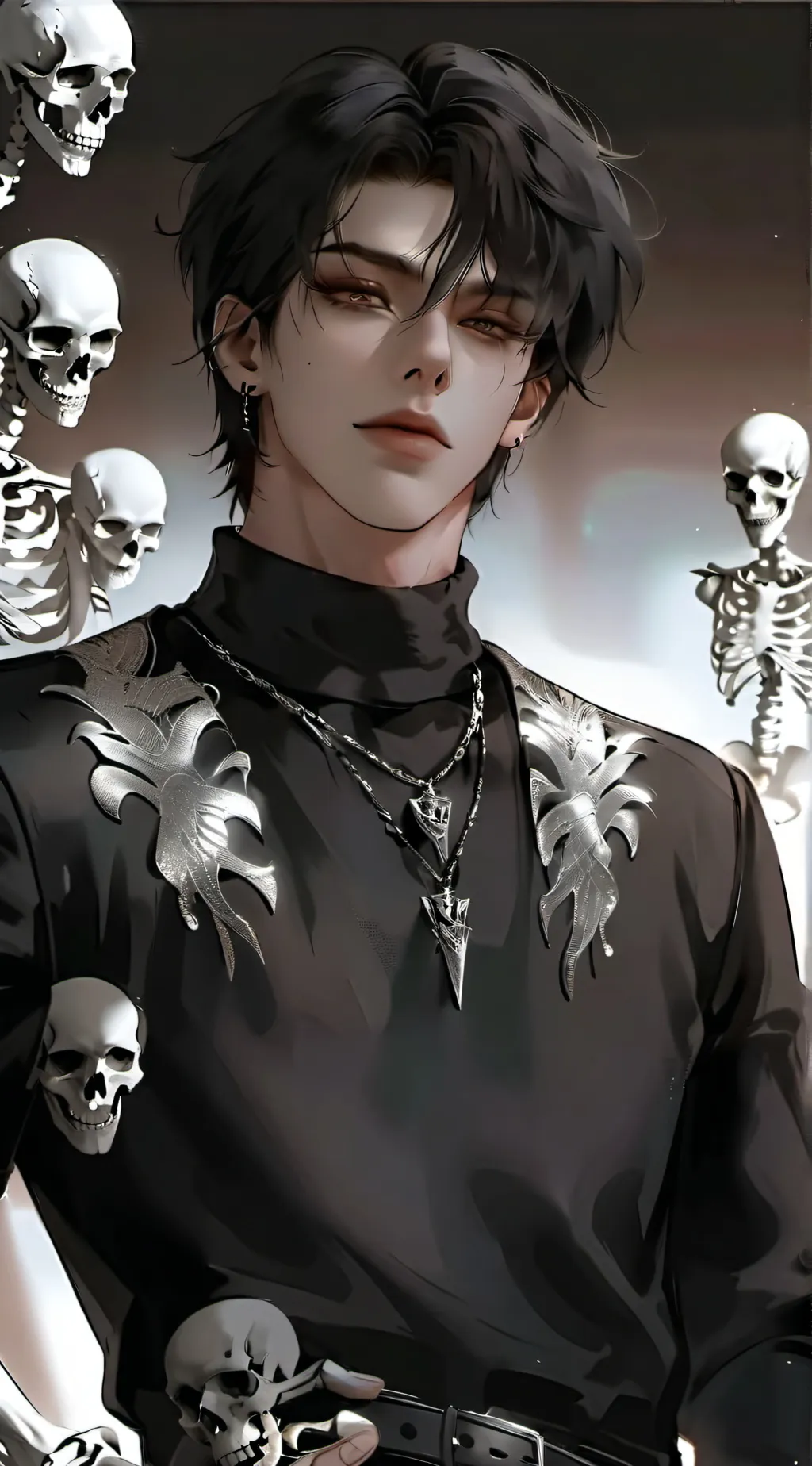 ai character: 💀🤍 Wyatt 🤍💀 background