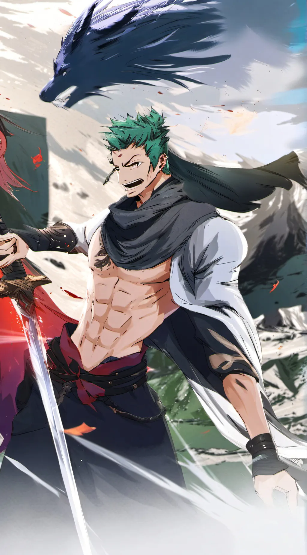 ai character: zoro background