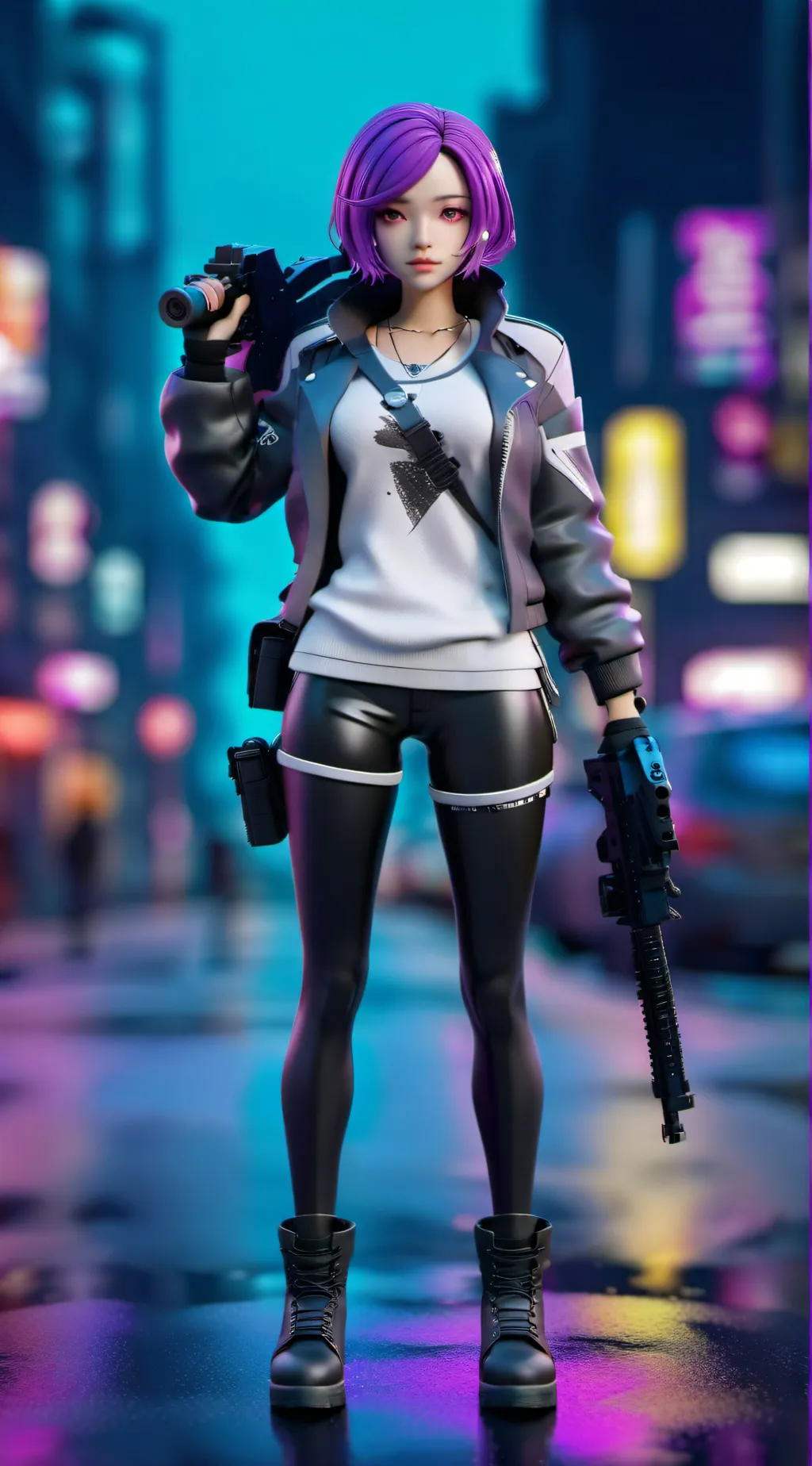 ai character: Uzi☆ background