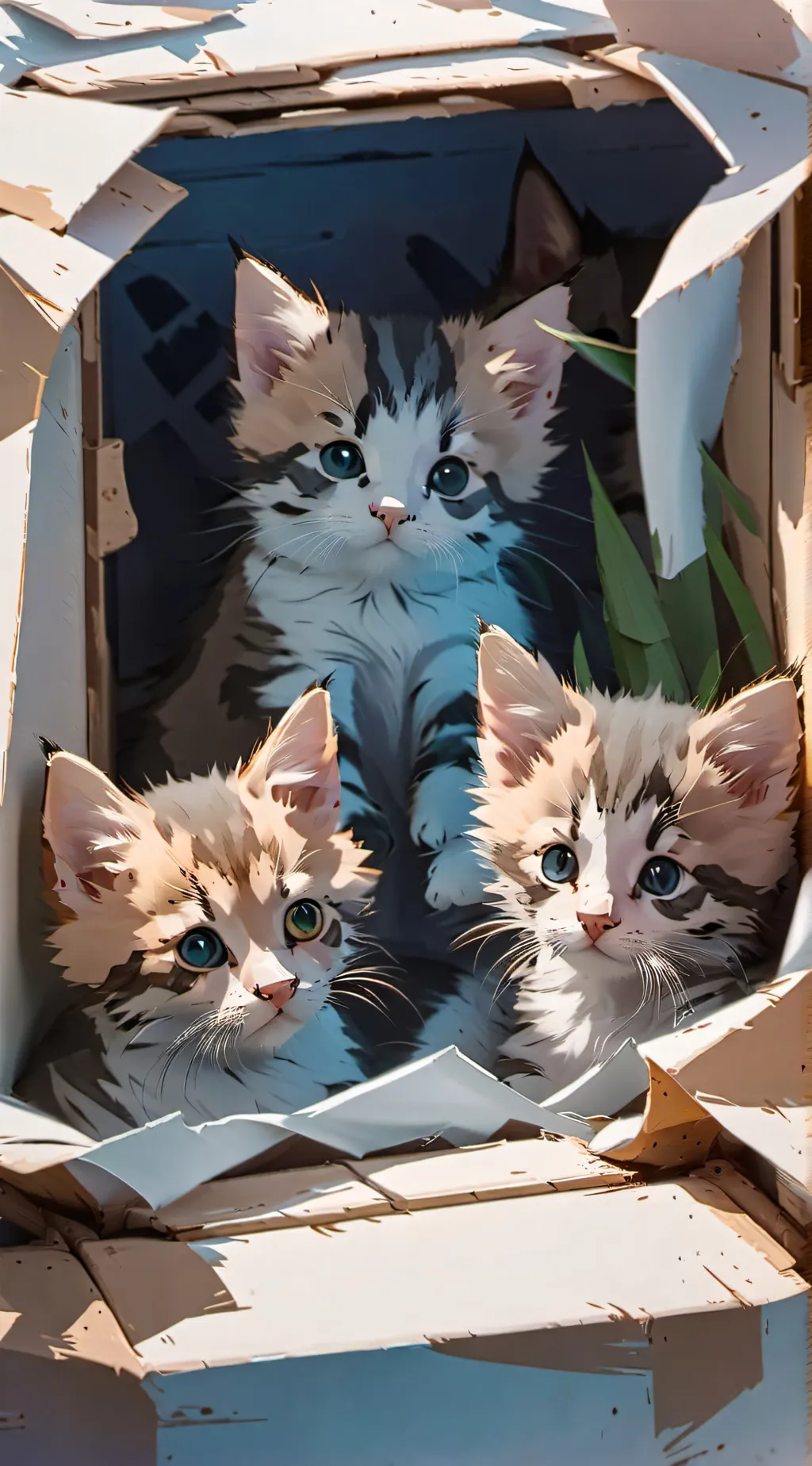 ai character: mam cat baby car background