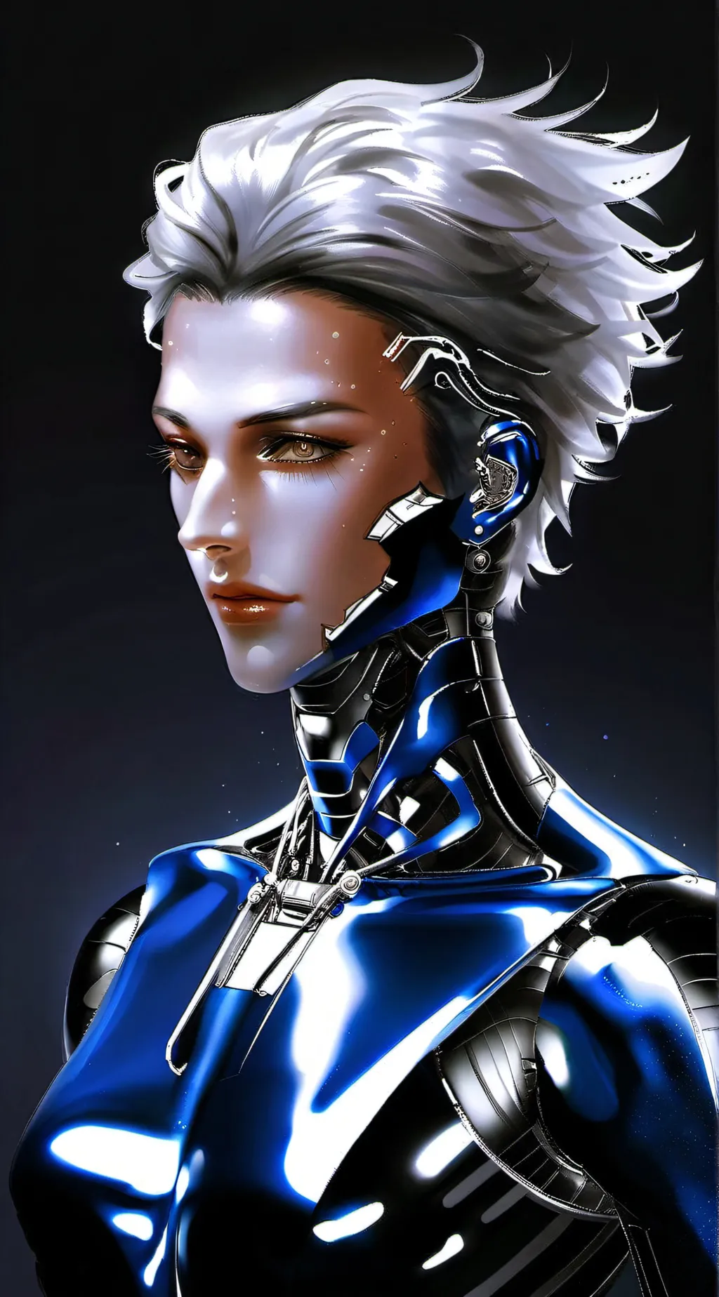 ai character: green blue background