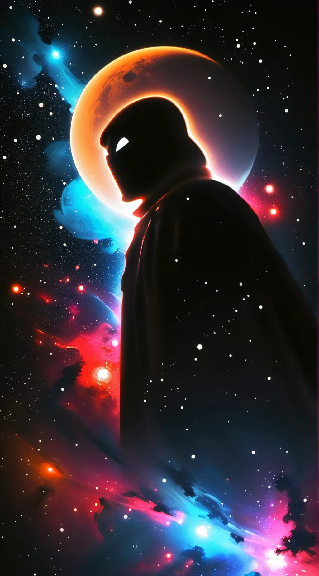 ai character: galaxy god world.. background