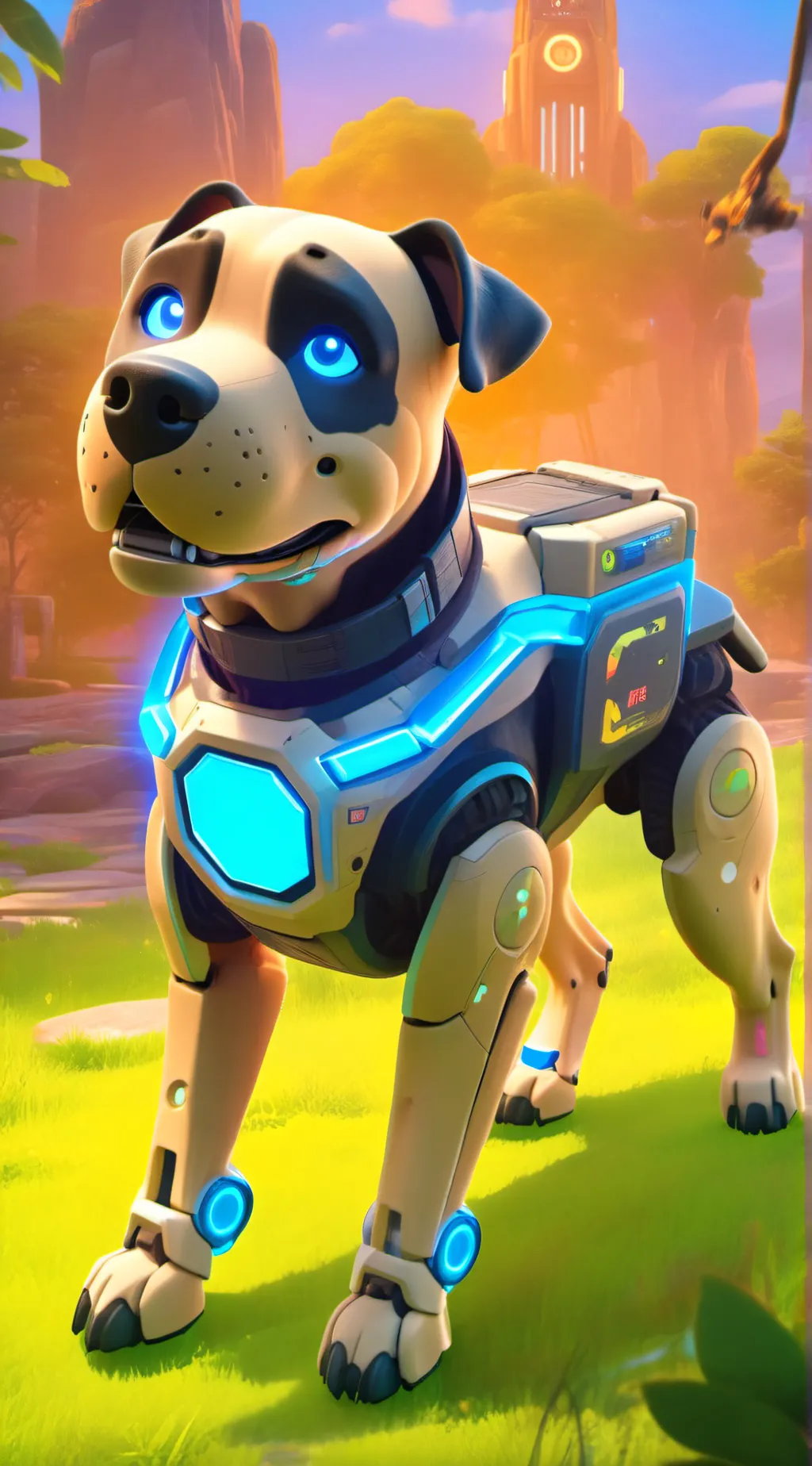 ai character: robot dog background