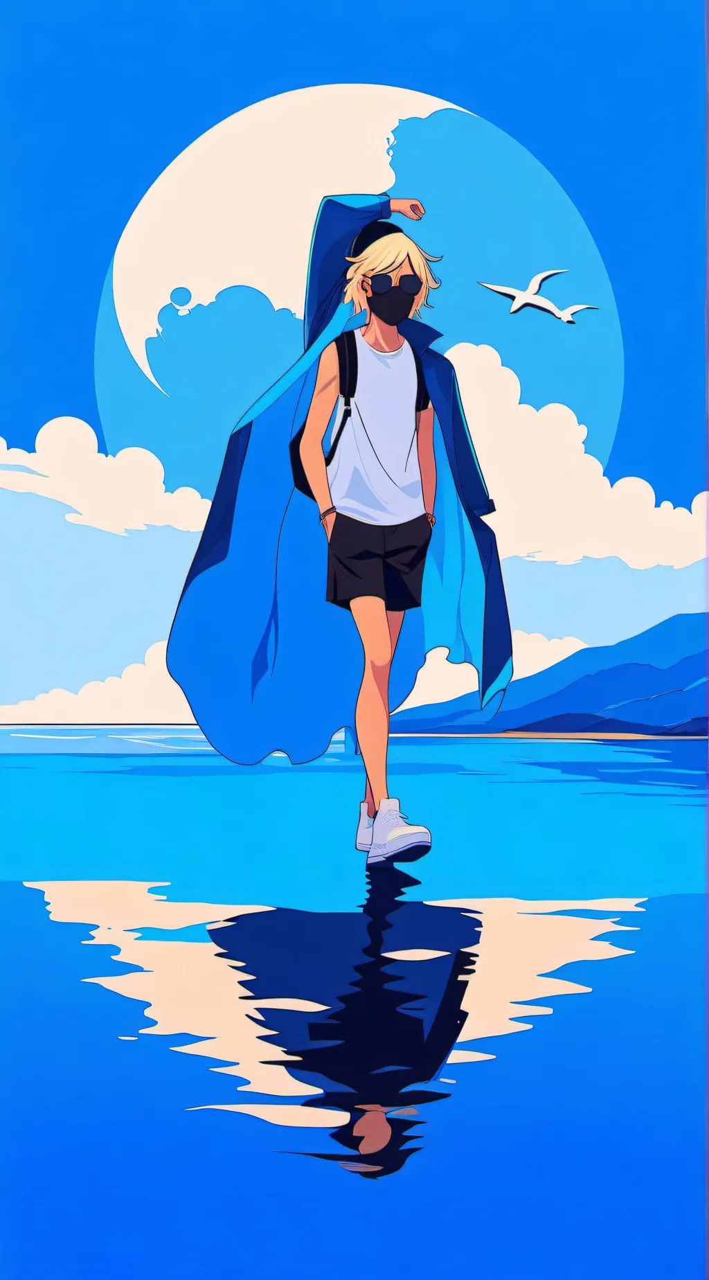 ai character: I was watching a p background