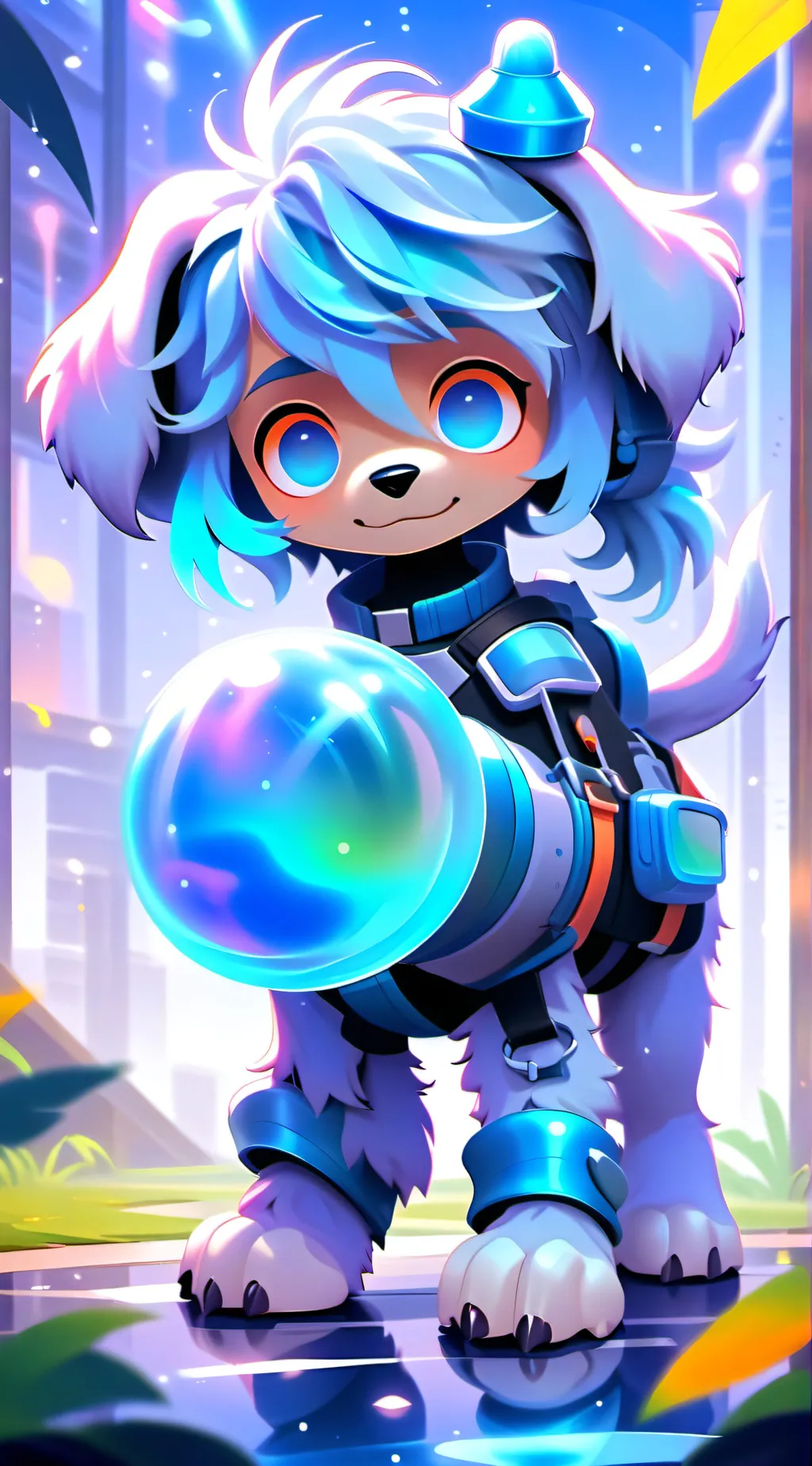 ai character: dog day background