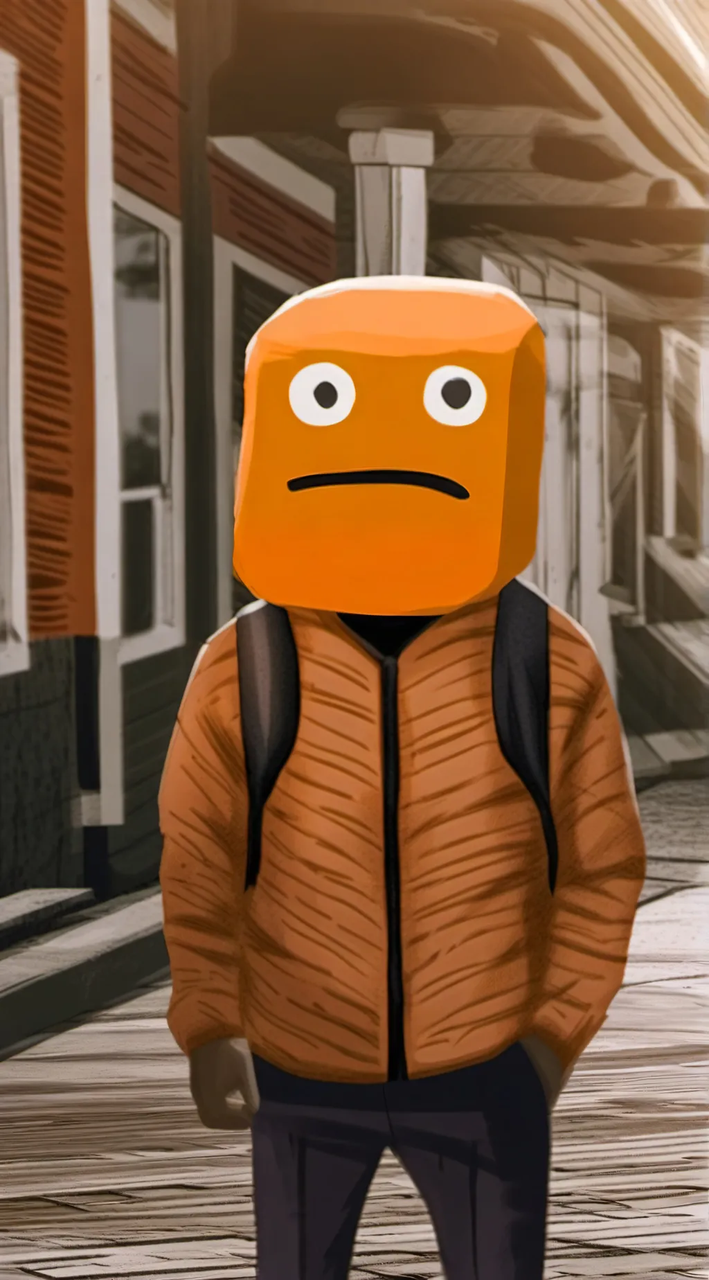 ai character: Orange background