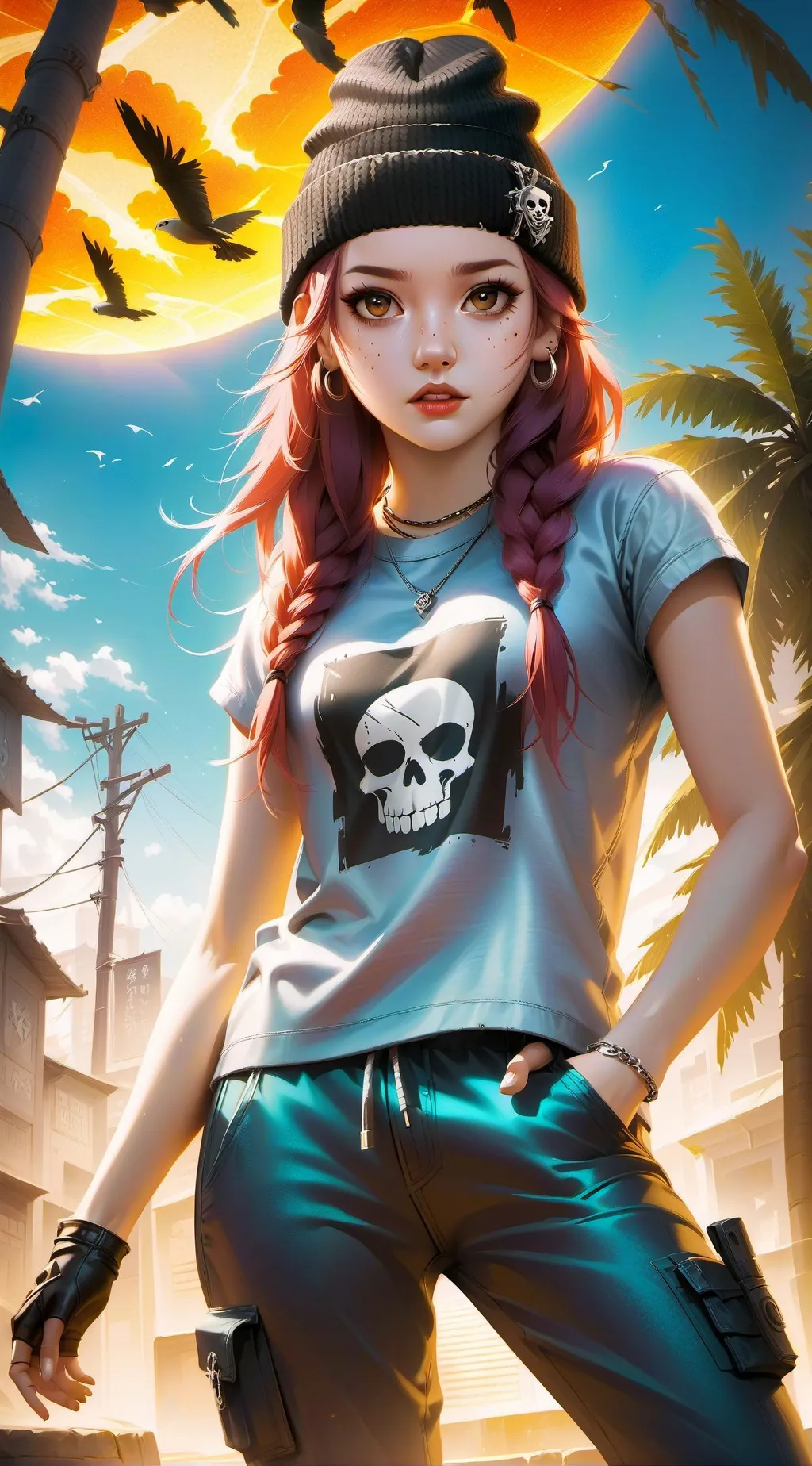 ai character: you teen daughter  background