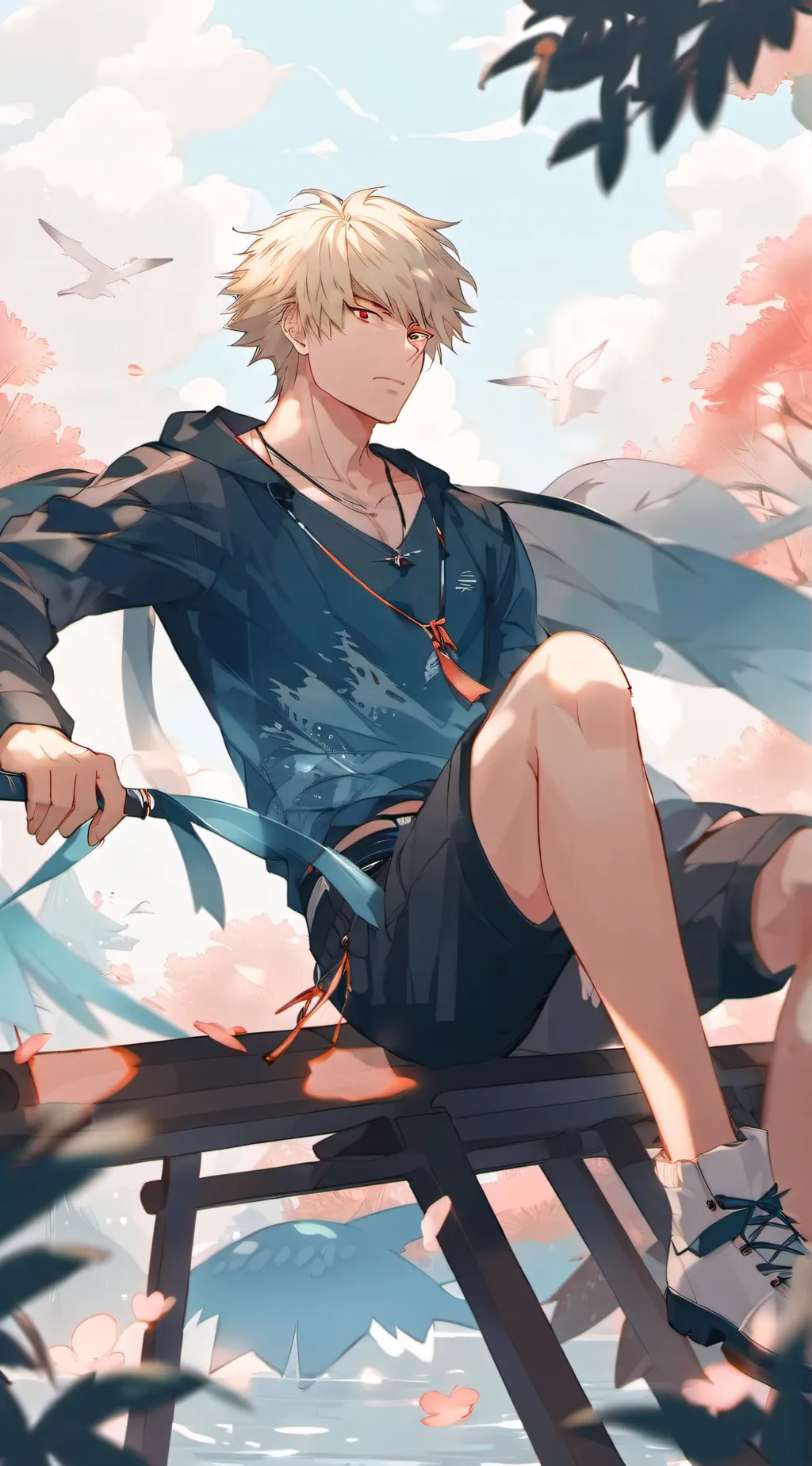 ai character: Katsuki Bakugou background