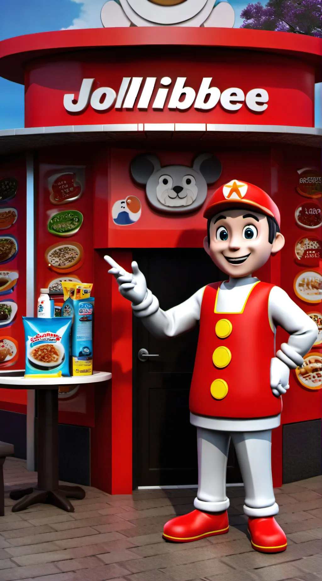 ai character: mha jollibee  background