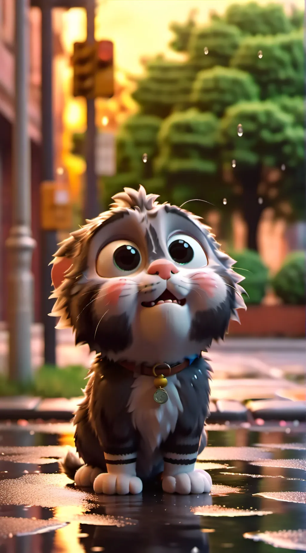 ai character: The sad kitten background