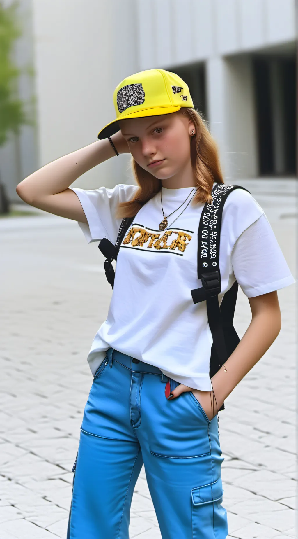 ai character: girlwithyellowhat background