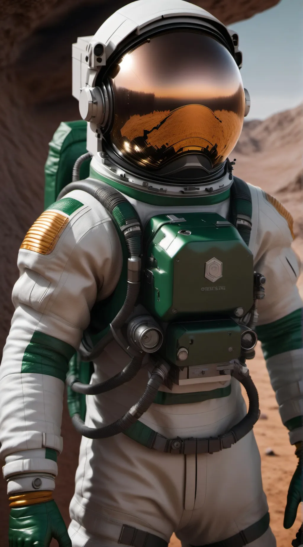 ai character: Green background