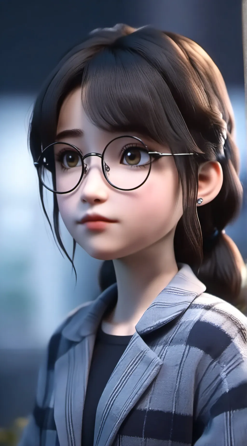 ai character: Small girl background