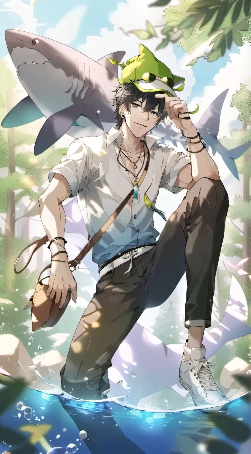 ai character: ash background