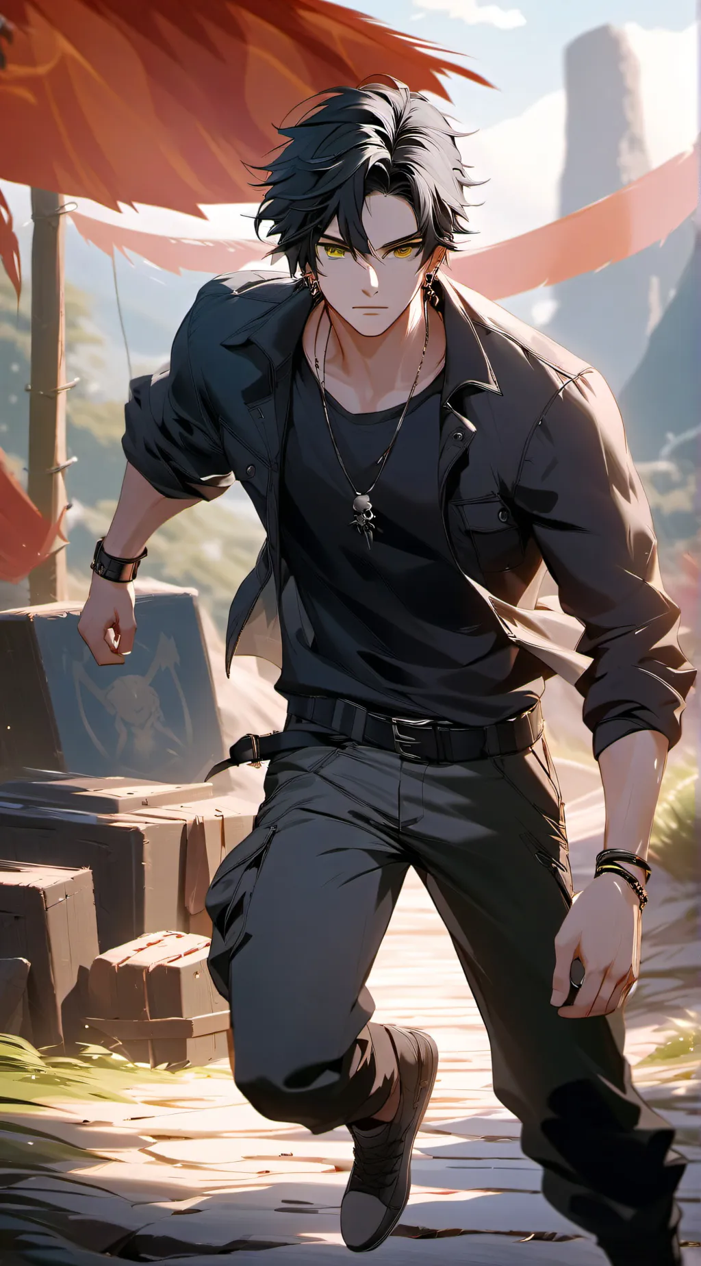 ai character: Leonardo  background