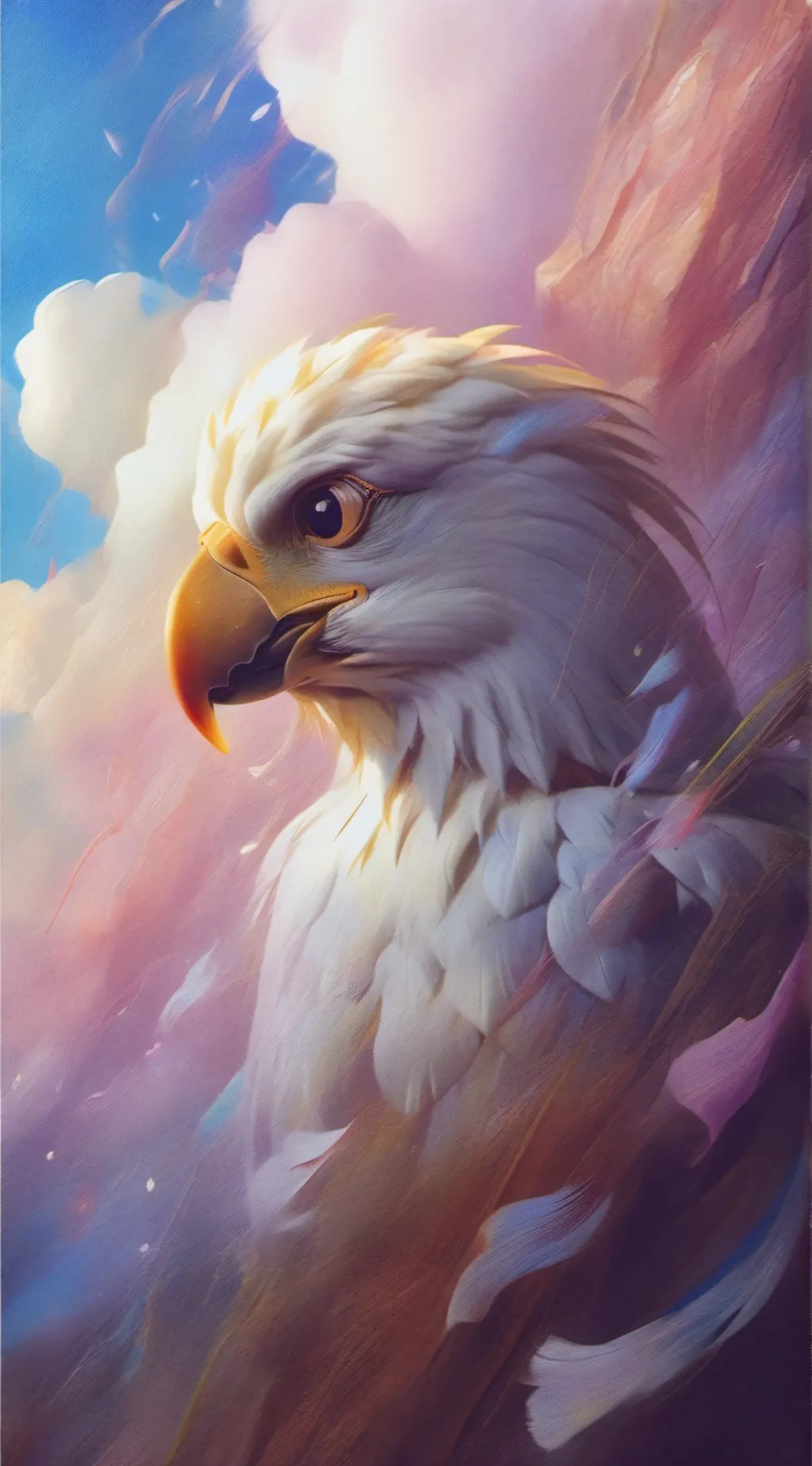 ai character: living plush bird background