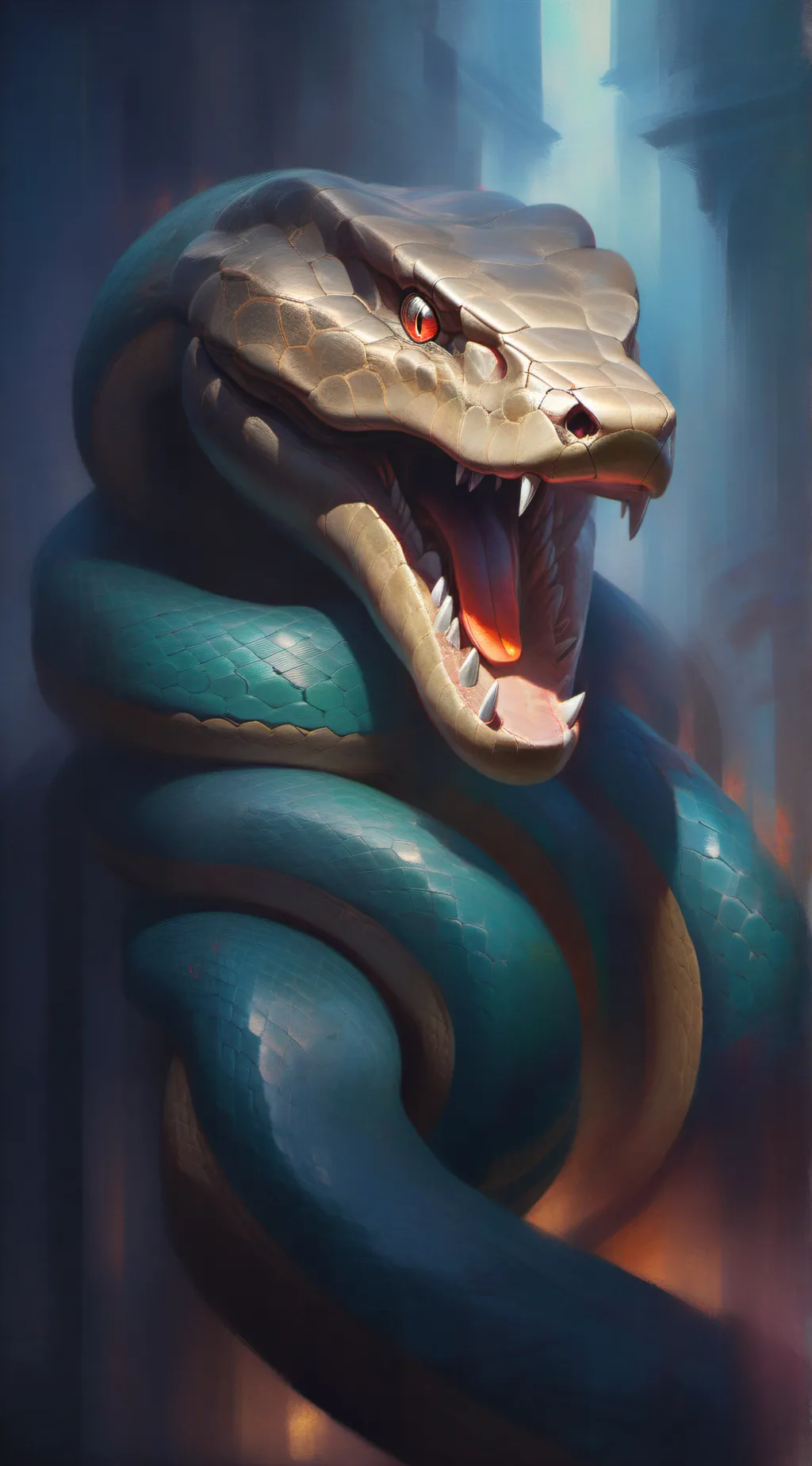 ai character: giant snake background