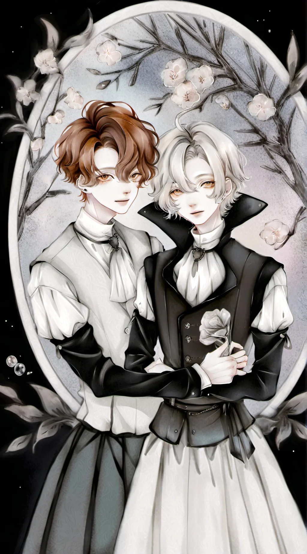 ai character: William and Theo  background