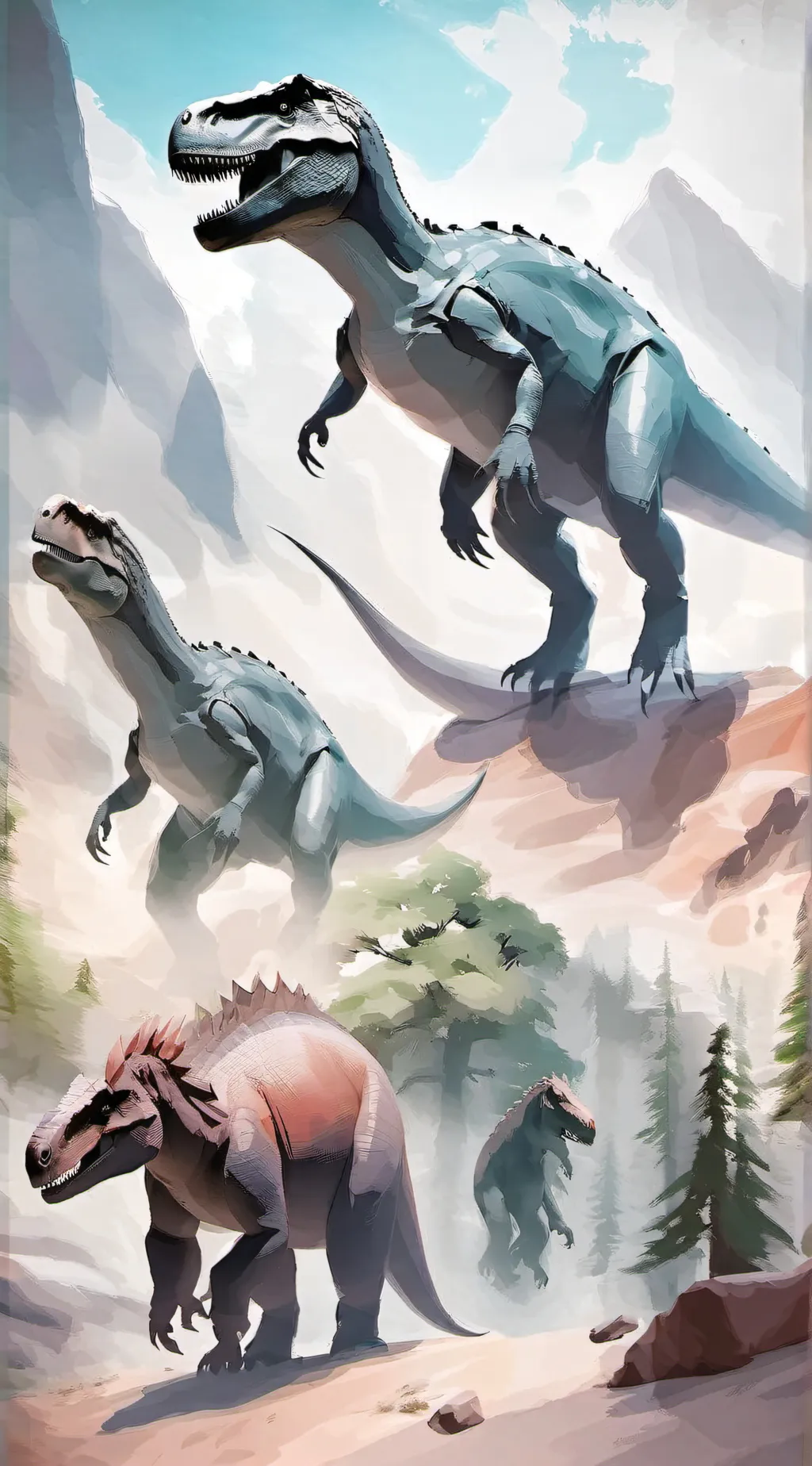 ai character: dinosaur journey background