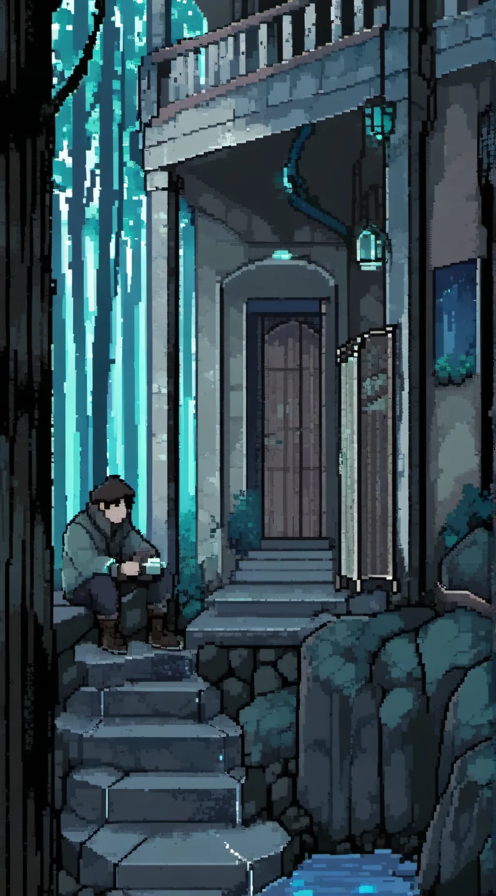 ai character: the secret door background