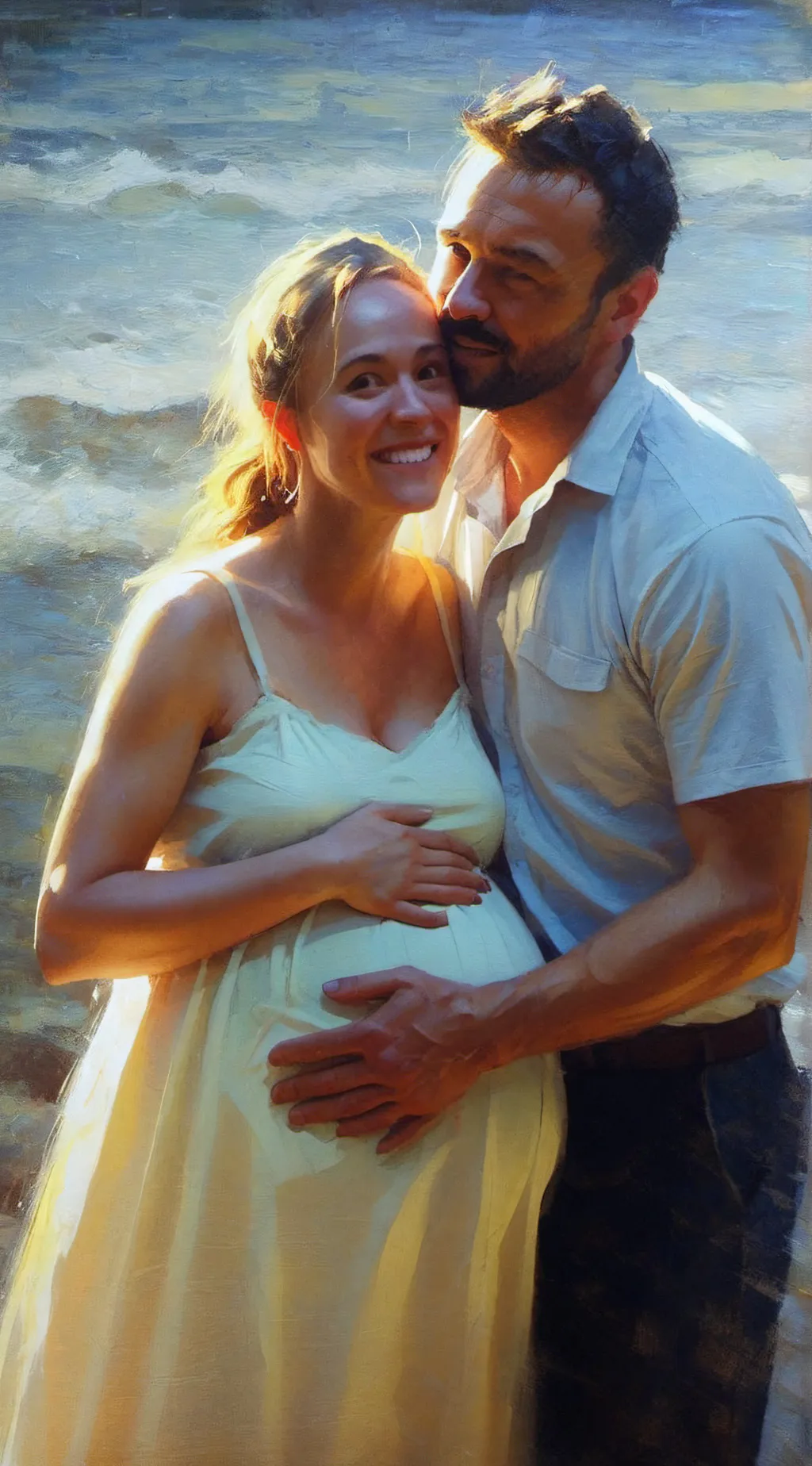 ai character: pregnant father  background