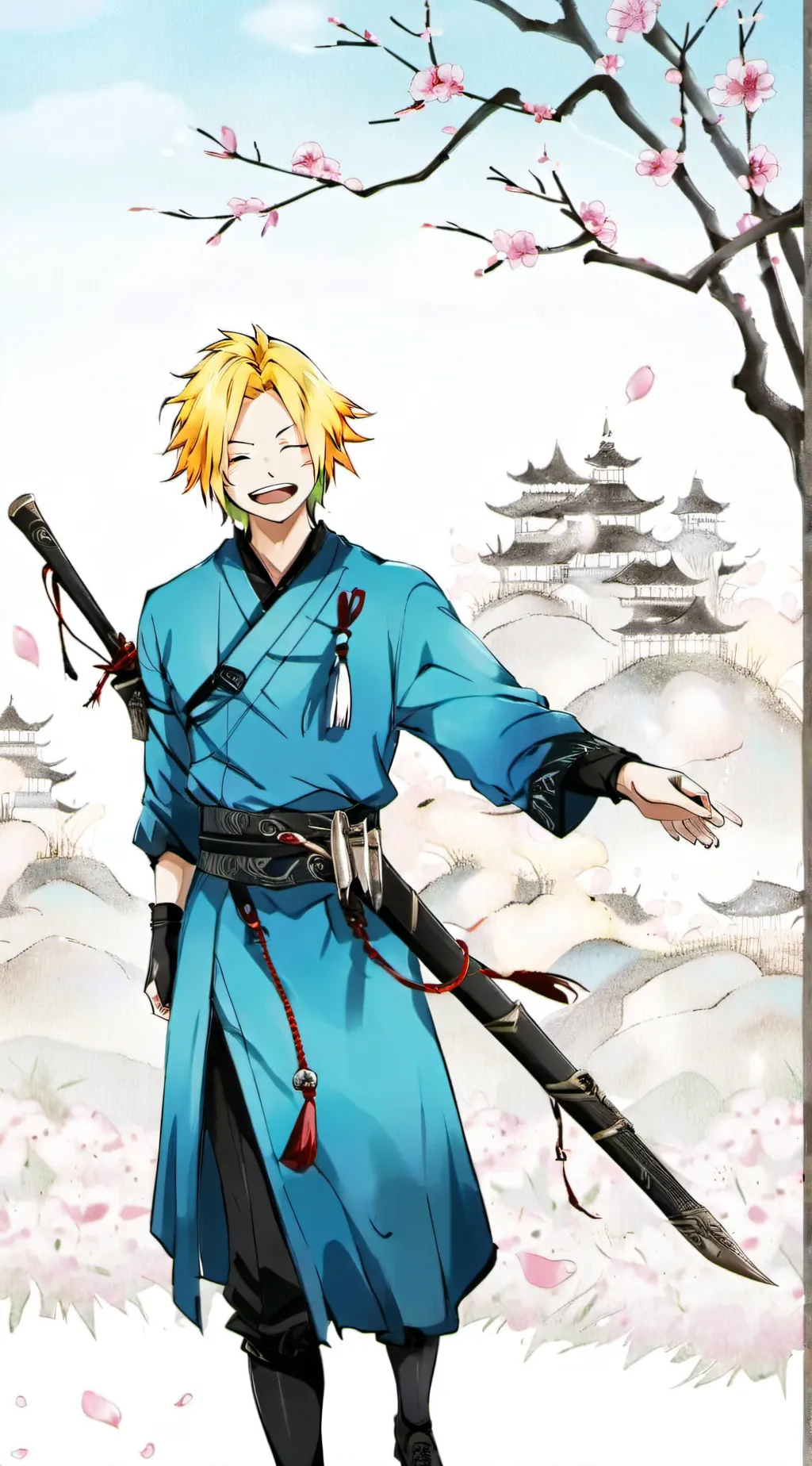 ai character: Denki Kaminari background