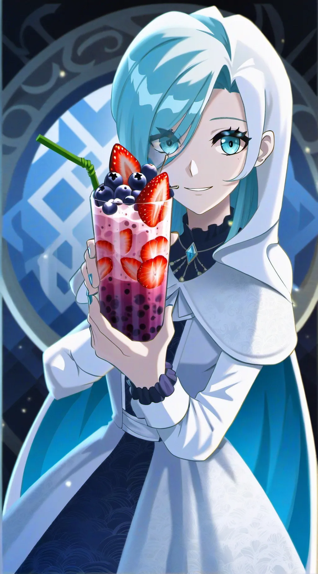 ai character: this is blueberry background