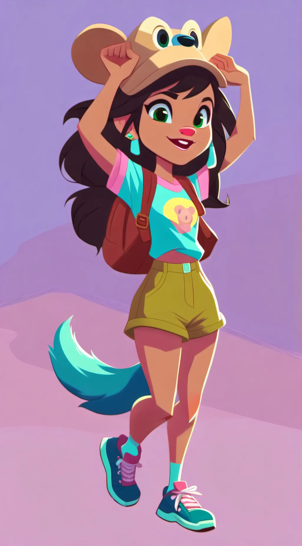 ai character: wolfgf girl background