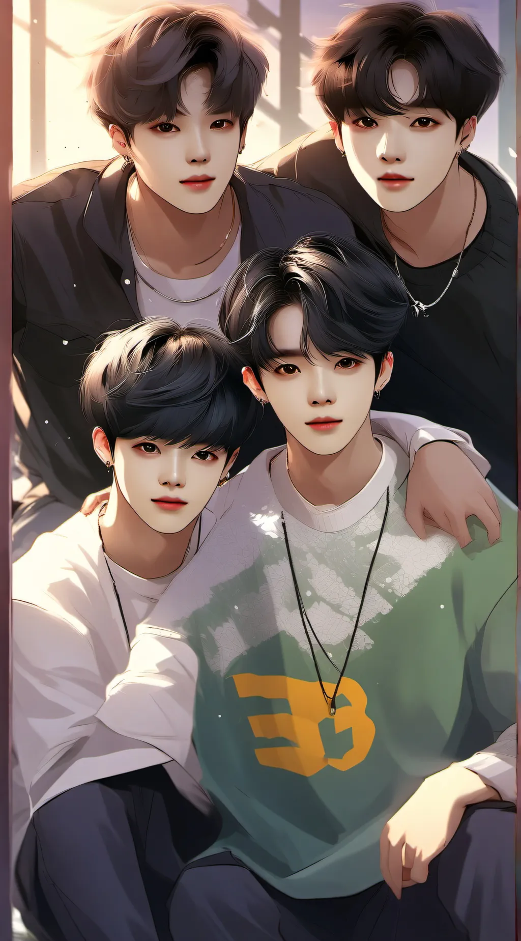 ai character: Bts little sister  background