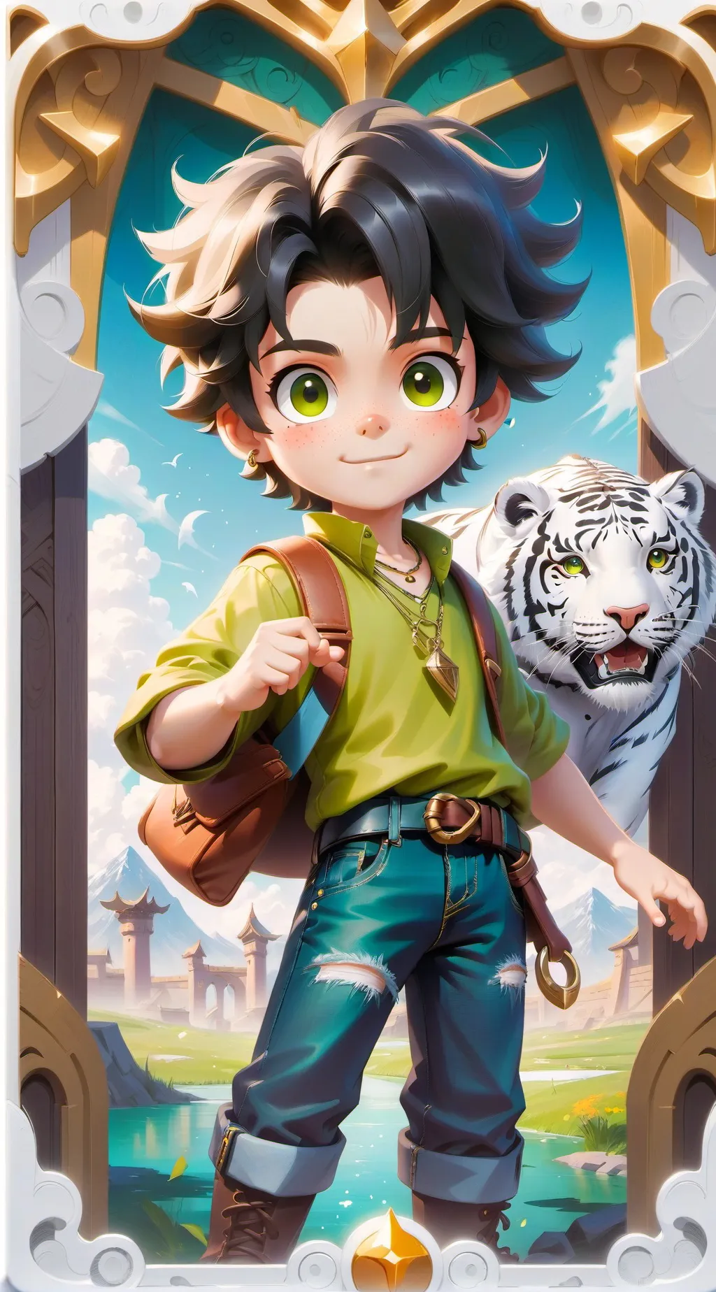 ai character: Kid gohan  background