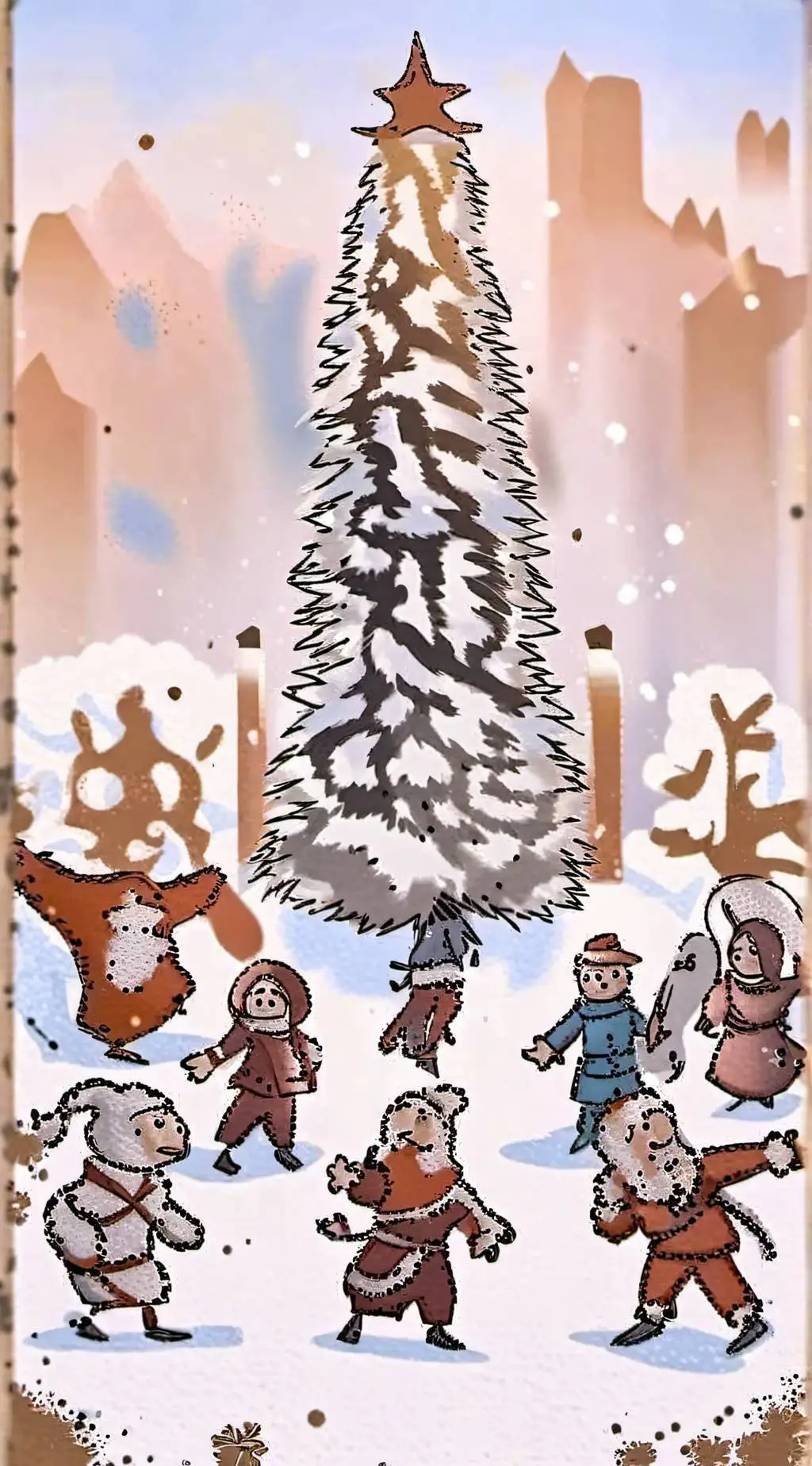 ai character: MHA Christmas Day background