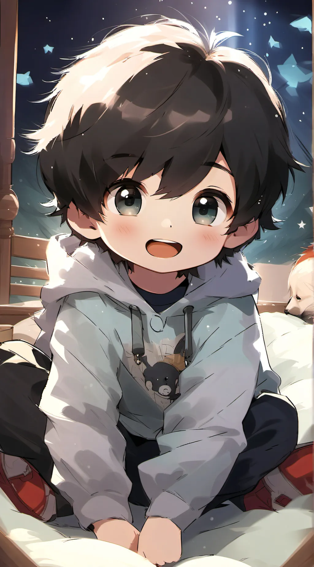 ai character: Babysitter bakugo  background