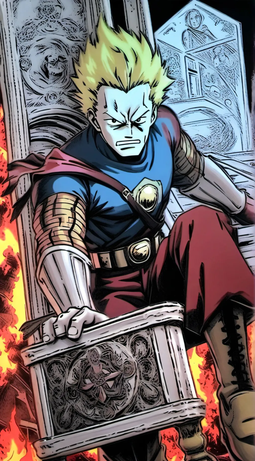 ai character: mha shcool fire yo background