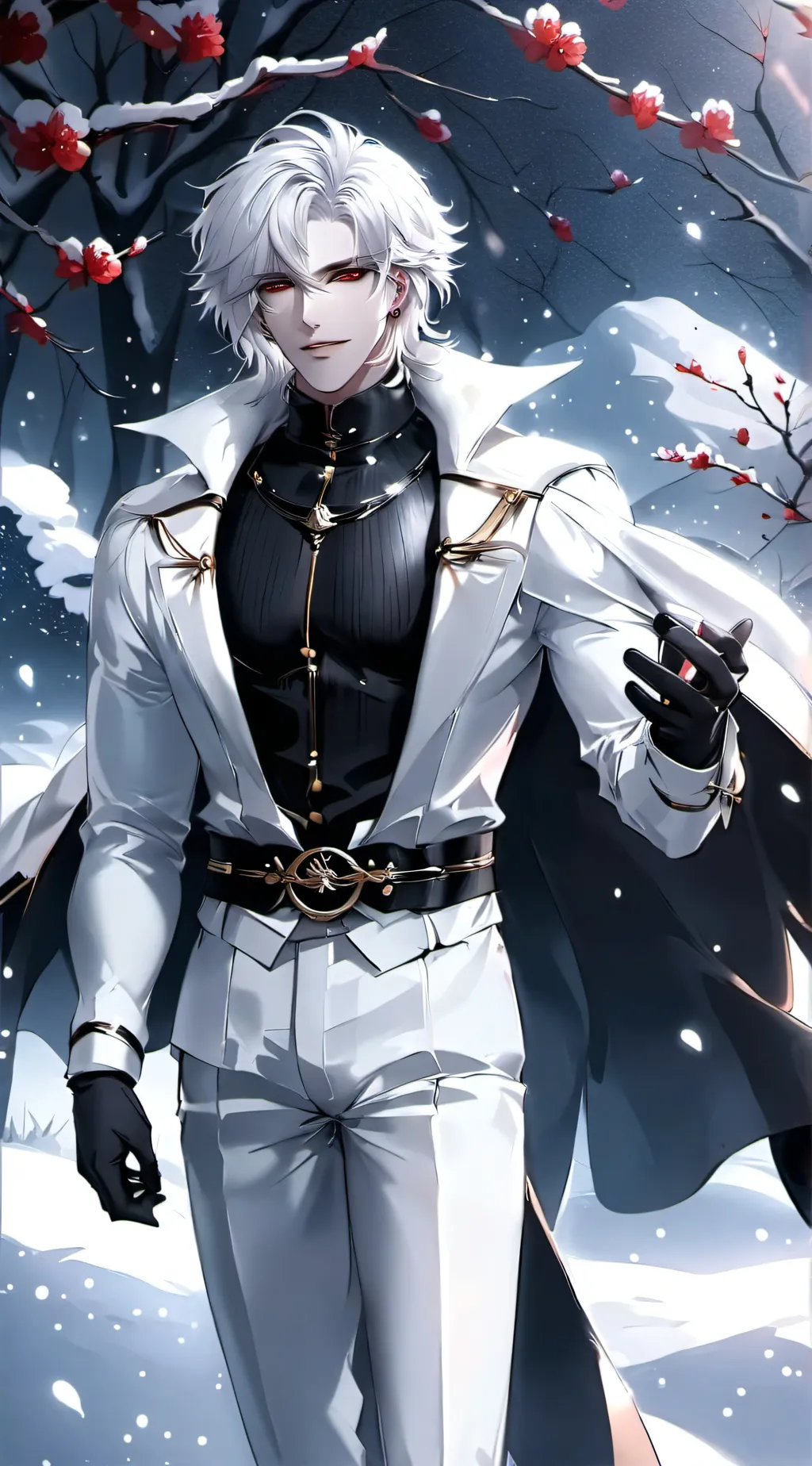 ai character: Winter Snow background