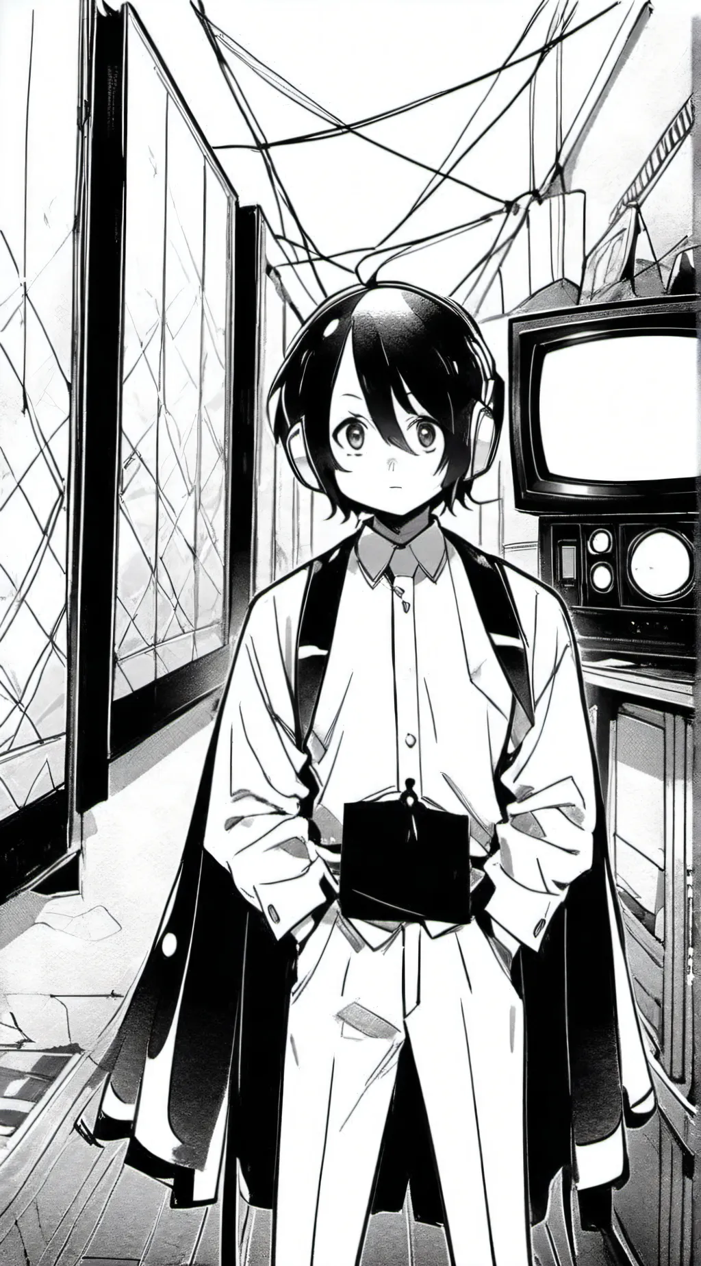 ai character: energized TV man background