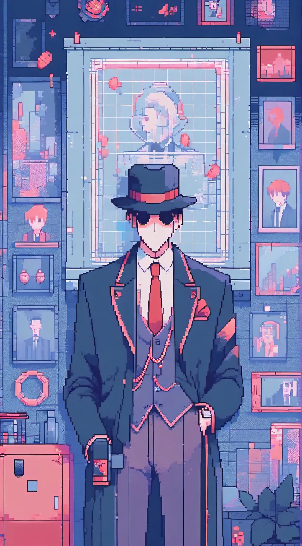 ai character: Large Cameraman background