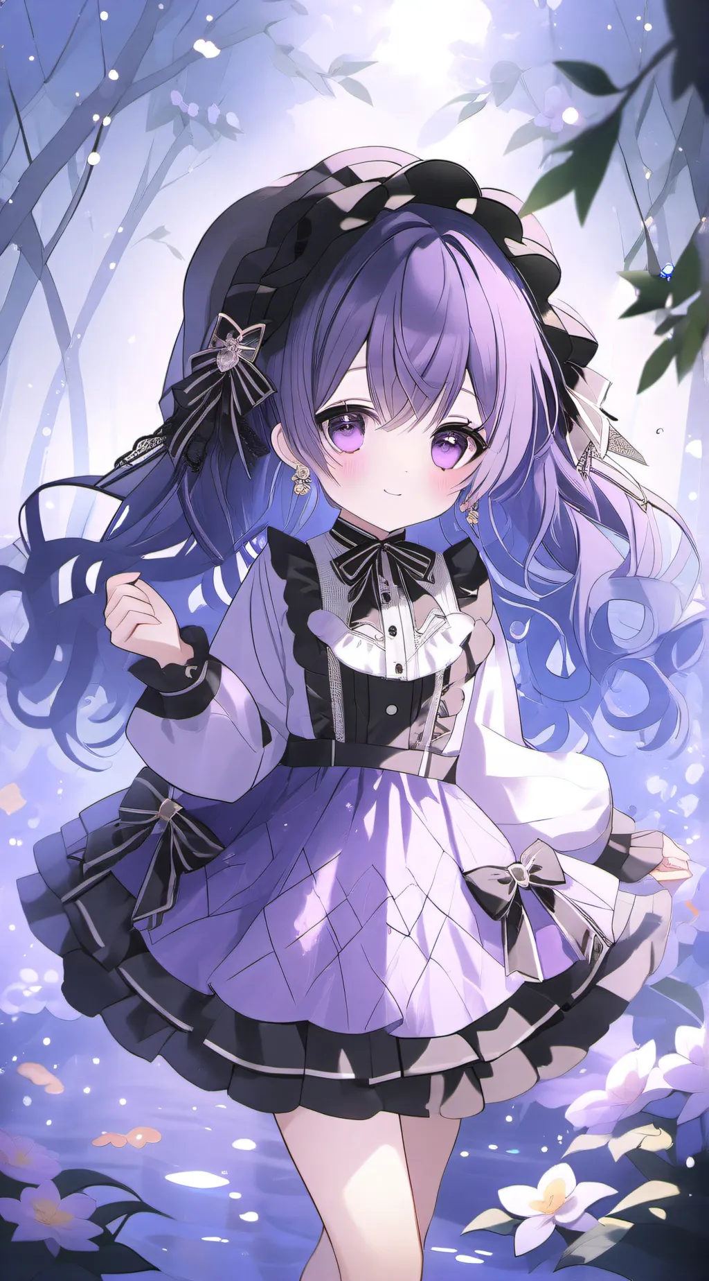 ai character: Violet laventel background