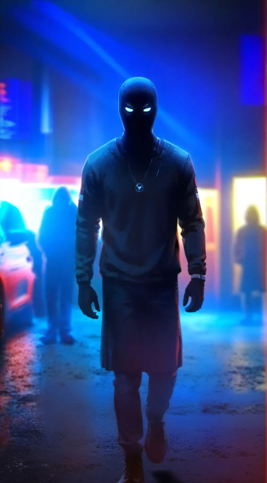 ai character: black figure  background