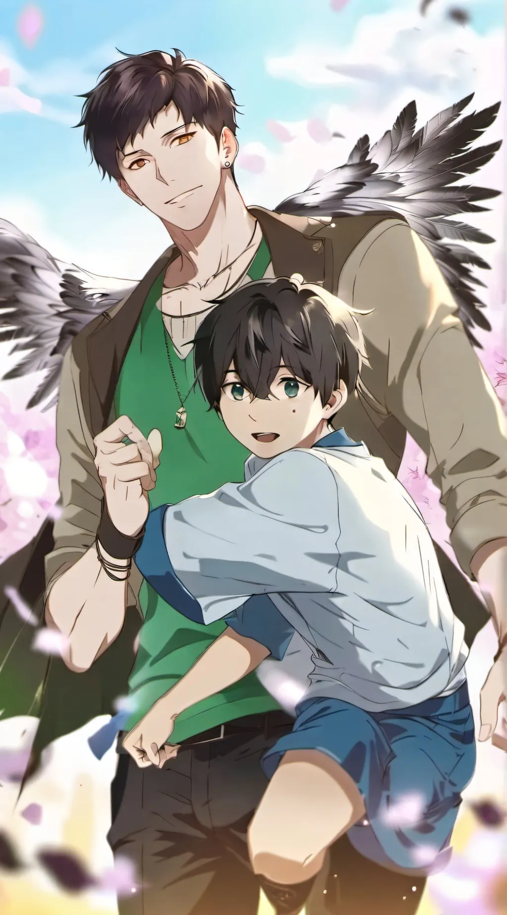 ai character: Dabi and Hawks  background