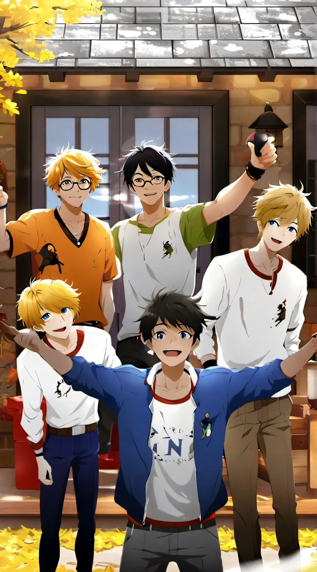 ai character: Boy group  background