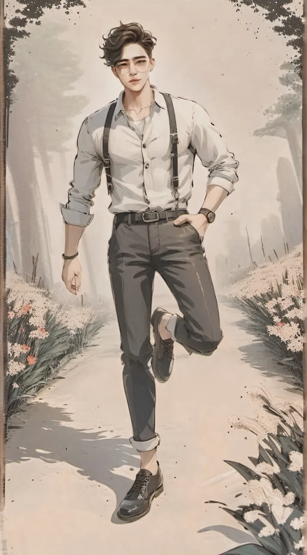 ai character: Franklin Fig background