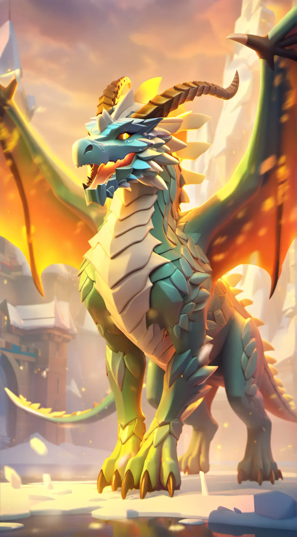 ai character: Snowfall background