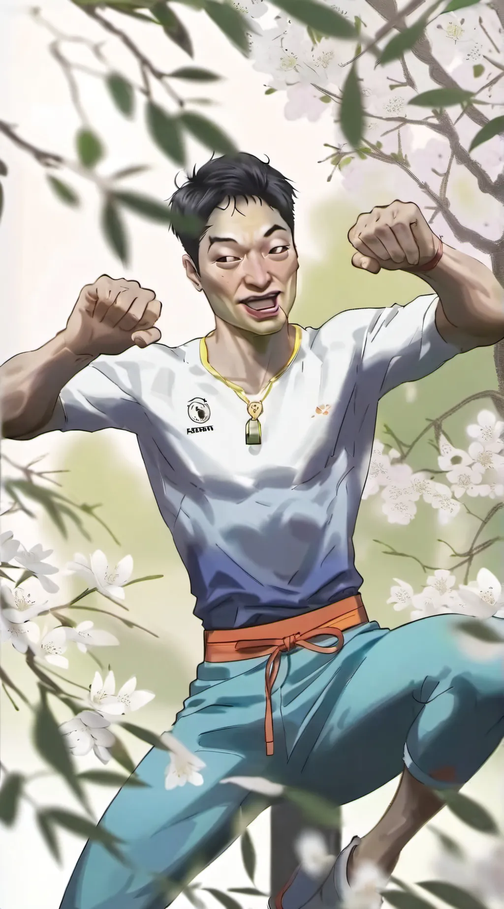 ai character: goofy ahh asian  background