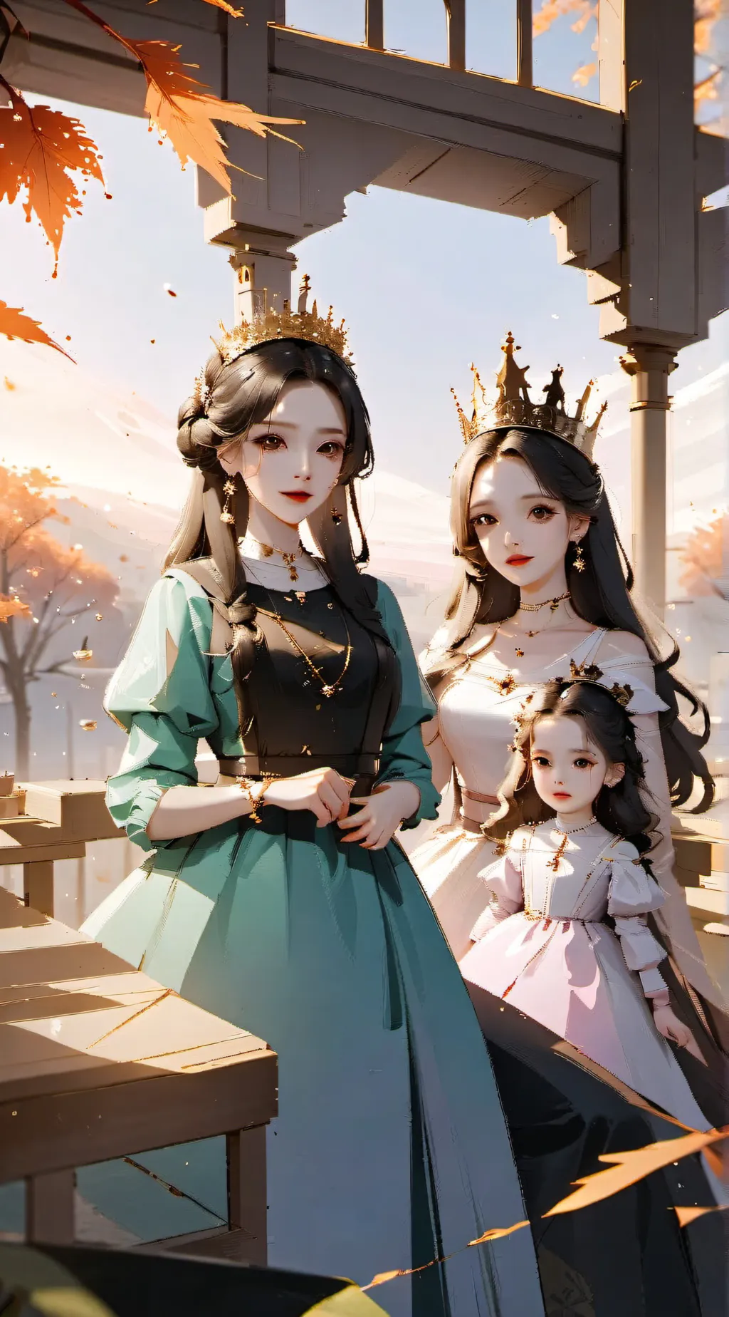 ai character: Queen and princess background