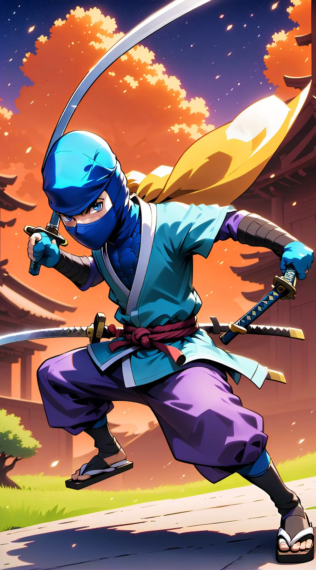 ai character: The ninja story background