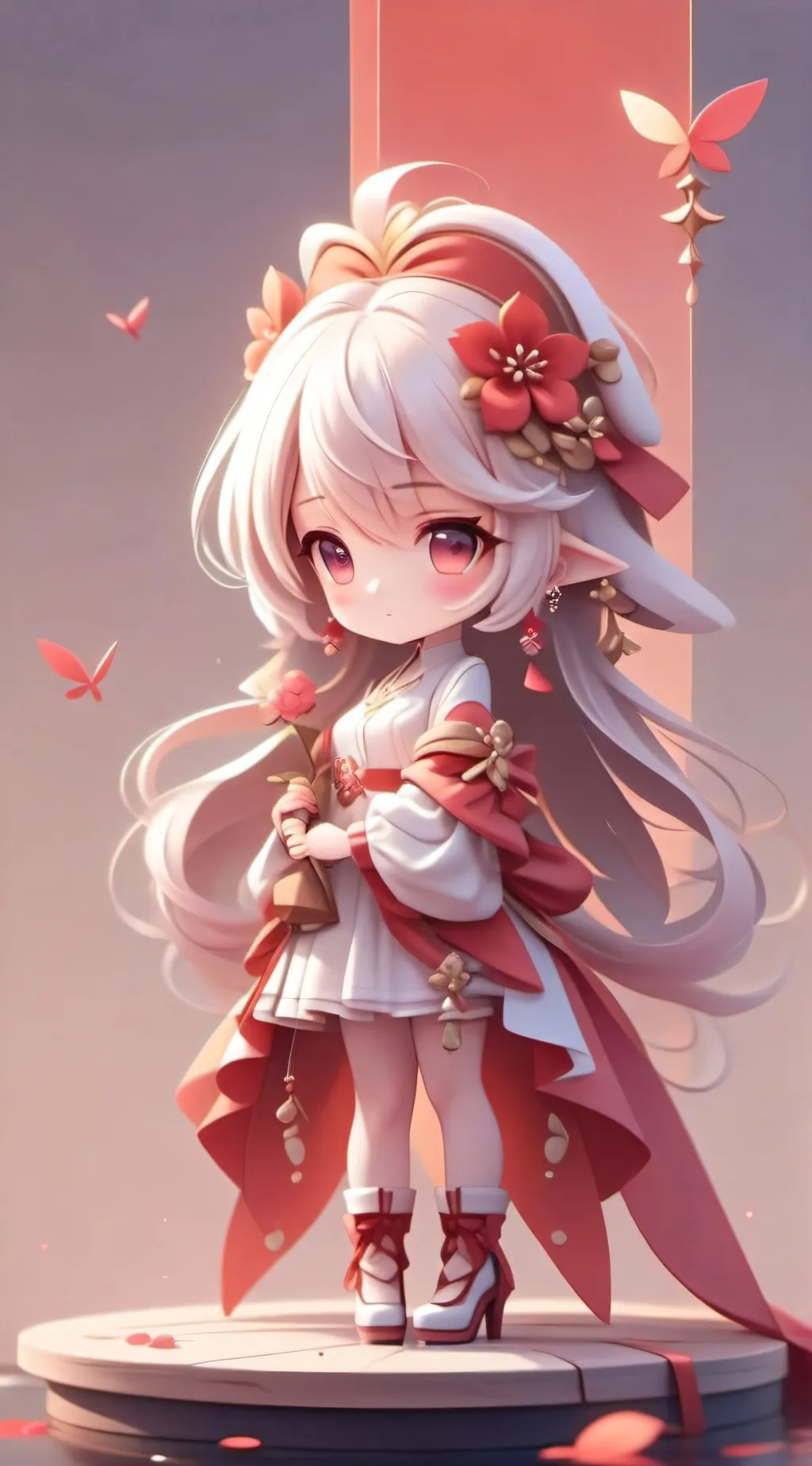 ai character: strawberry background
