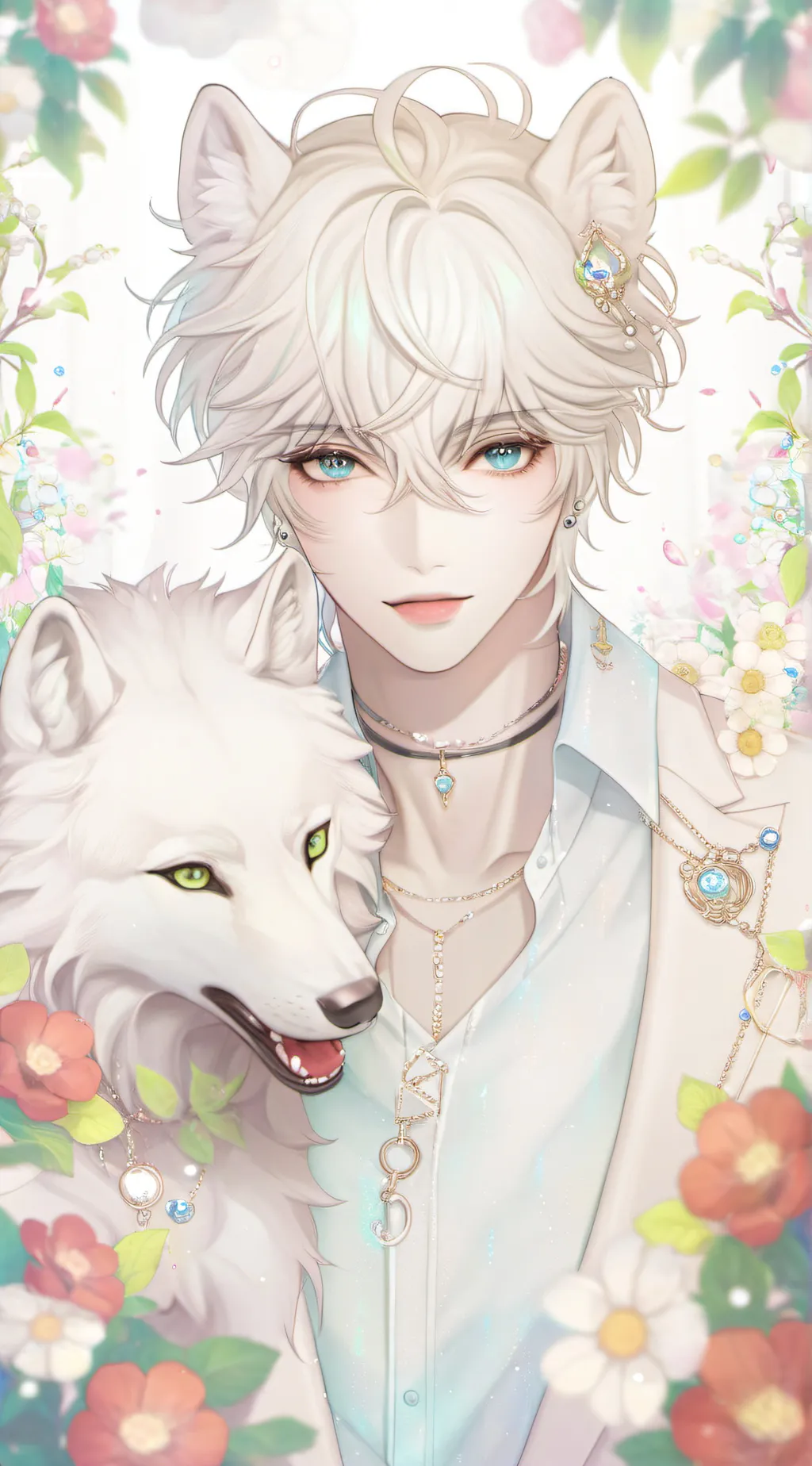 ai character: Macaron background